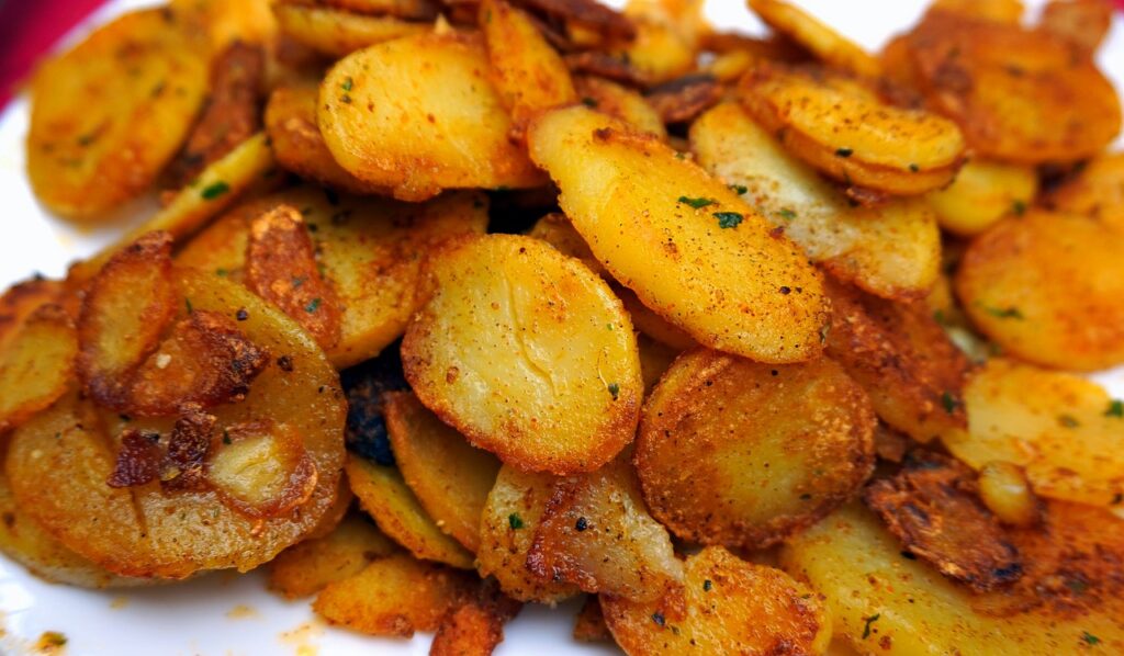 fried potatoes, eat, potatoes